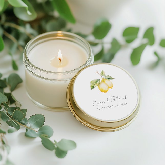 Adesivo Redondo Casamento de Verão com Lemon de Citrus Clássicos (Criador carregado)