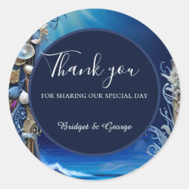 Adesivo Redondo casamento de vibe na costa azul