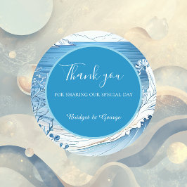 Adesivo Redondo casamento de vibe na costa azul