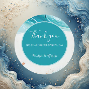 Adesivo Redondo casamento de vibe na costa azul