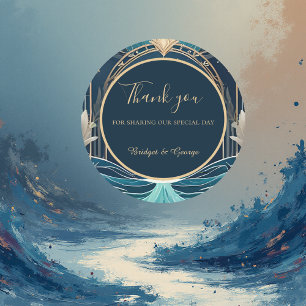 Adesivo Redondo casamento de vibe na costa azul