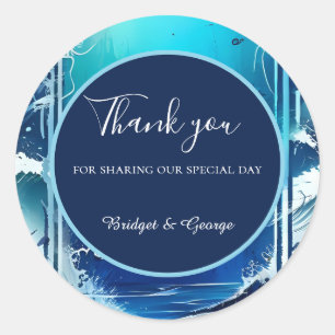 Adesivo Redondo casamento de vibe na costa azul