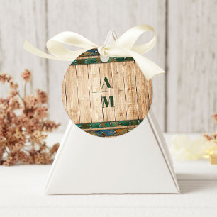 Adesivo Redondo Casamento de Vinha Chic Moderno