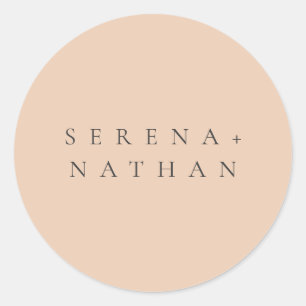 Adesivo Redondo Casamento Delicado de Pessegueira Moderno Mínimo