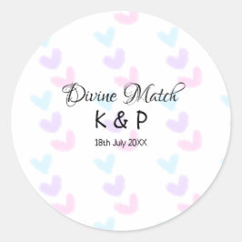 Adesivo Redondo Casamento divino adicionar nome do casal letra pad