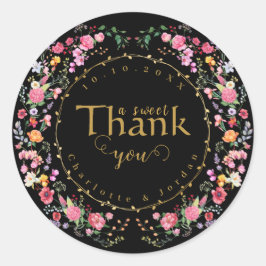 Adesivo Redondo Casamento do Jardim de Primavera do Elegante Wildf