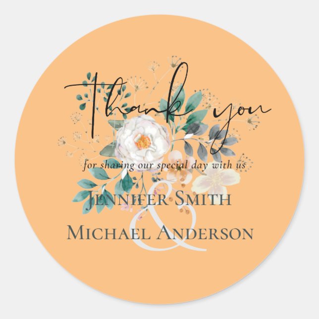 Adesivo Redondo Casamento do Jardim do Barão com Primavera Wildflo (Frente)