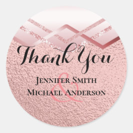 Adesivo Redondo Casamento do Orçamento da Tendência Dourada Modern