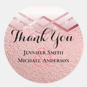 Adesivo Redondo Casamento do Orçamento da Tendência Dourada Modern