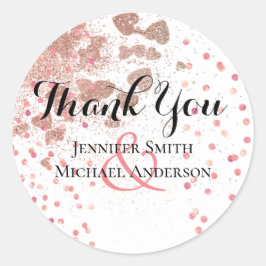 Adesivo Redondo Casamento do Orçamento da Tendência Dourada Modern