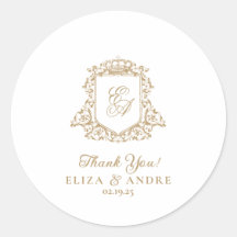 Casamento Dourado e branco do Monograma Real