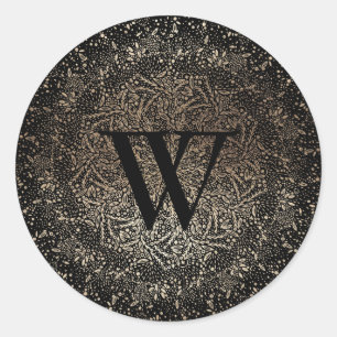 Adesivo Redondo Casamento Dourado e Preto com Mão Branca Formal