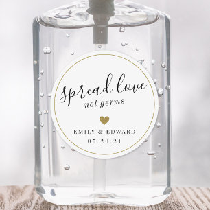 Adesivo Redondo Casamento Dourado Moderno Com Coração Favorita M