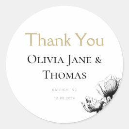 Adesivo Redondo Casamento Dourado Negro  Russo Elegante