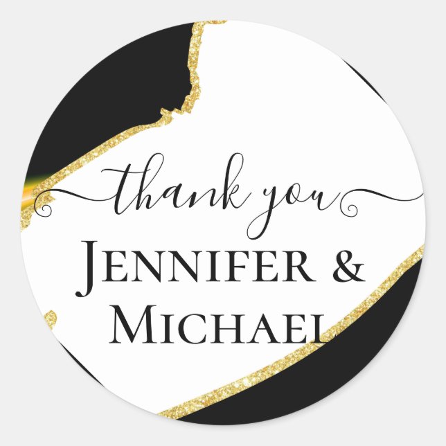 Adesivo Redondo Casamento Dourado Preto Sublime (Frente)