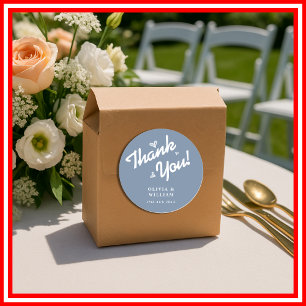 Adesivo Redondo Casamento Dusty Blue   Wildflower