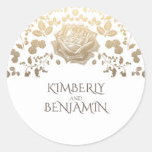 Casamento Elegante Branco das Flores Douradas Vint