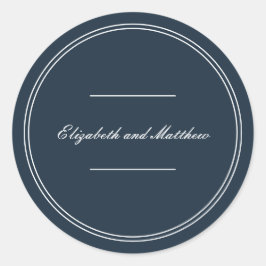 Adesivo Redondo Casamento Elegante Clássico e Simples