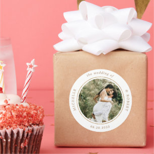 Adesivo Redondo casamento elegante com o monograma