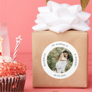 Adesivo Redondo casamento elegante com o monograma fotográfico