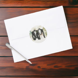 Adesivo Redondo Casamento Elegante de Gay Dois Nascentes em Traços