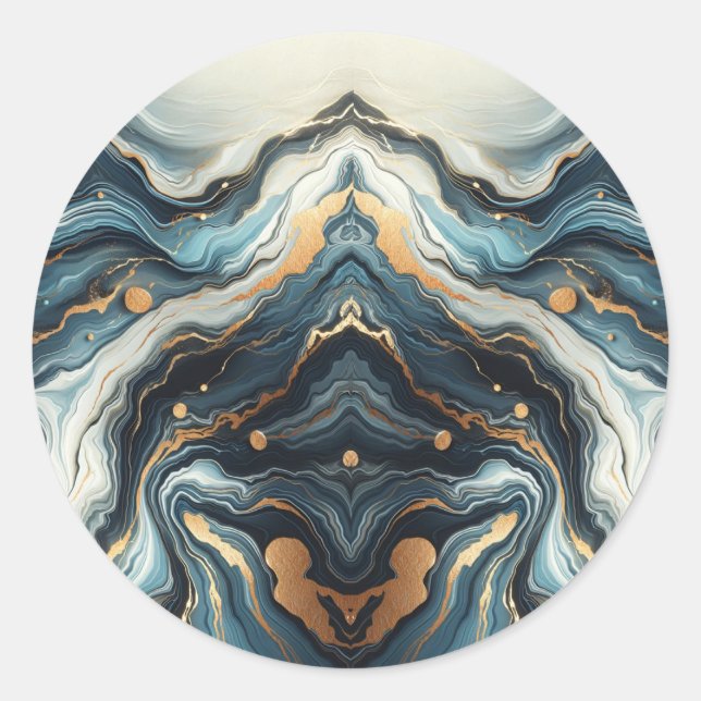 Adesivo Redondo Casamento Elegante de Glam Moderno com Dourado Gla (Frente)