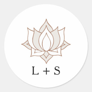 Adesivo Redondo Casamento elegante de Mehndi