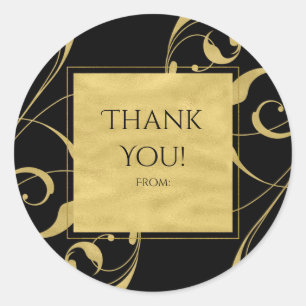 Adesivo Redondo Casamento Elegante Dourado de Nave Floral Negra e 