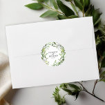 Adesivo Redondo Casamento Elegante Eucalyptus Greenery<br><div class="desc">Prepare-se para ser cativado pela nossa exuberante suíte de casamento verde! Encantada com belas ilustrações de folhas de eucalipto e melhorada pela caligrafia romântica, esta suite é o toque final perfeito para o seu casamento mágico de jardim. Se você está sonhando com algo extra especial ou tem solicitações únicas, não...</div>