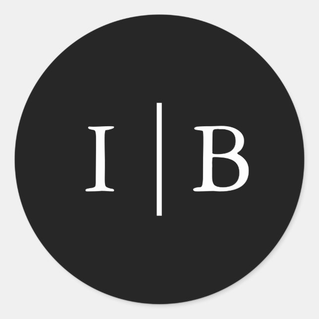 Adesivo Redondo Casamento Elegante Formal Negro Tradicional (Frente)