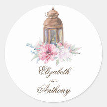 Casamento Elegante Lanterna Floral Rosa