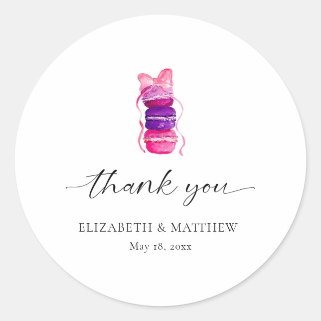 Adesivo Redondo Casamento Elegante Macaron, Arco Rosa, Coquette (Frente)