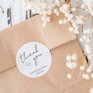 Adesivo Redondo Casamento Elegante Minimalista