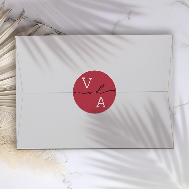 Adesivo Redondo Casamento Elegante Minimalista (Criador carregado)