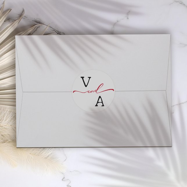 Adesivo Redondo Casamento Elegante Minimalista (Criador carregado)