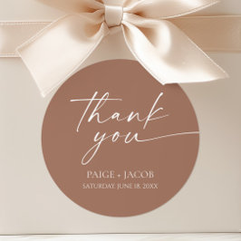 Adesivo Redondo Casamento Elegante Minimalista Moderno Mocha Mouss