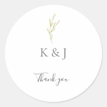 Casamento Elegante Minimalista Obrigado Leaf Green