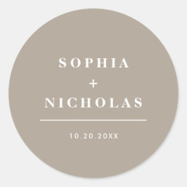 Adesivo Redondo Casamento Elegante Mínimo das Cinzas Olivais Moder
