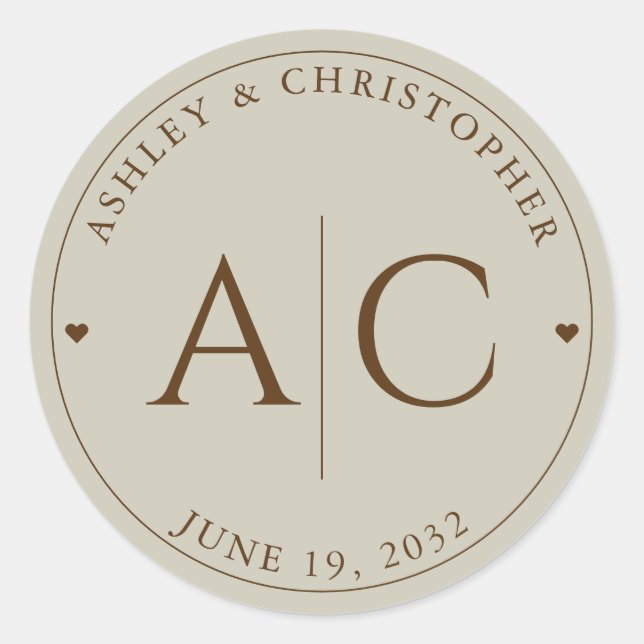 Adesivo Redondo Casamento Elegante Moderno de Flor Selvagem (Frente)