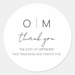 Adesivo Redondo Casamento Elegante Moderno Minimalista