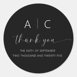 Adesivo Redondo Casamento Elegante Moderno Minimalista