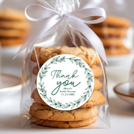 Adesivo Redondo Casamento Elegante Molercola Verde Folhas