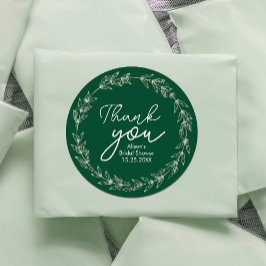 Adesivo Redondo Casamento Elegante Molercola Verde Folhas