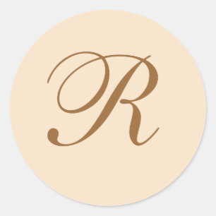 Adesivo Redondo Casamento elegante Monogrammed