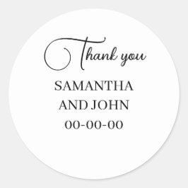 Adesivo Redondo Casamento elegante - Nomes e data personalizados