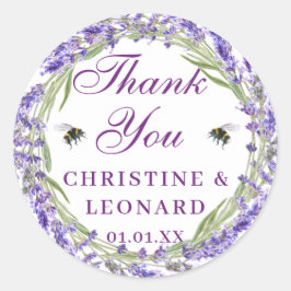 Adesivo Redondo Casamento Elegante Simples Por Aquarela Obrigado