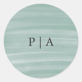 Adesivo Redondo Casamento Elegante Verde-Verde-Chic-Costeira