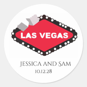 Adesivo Redondo Casamento em Las Vegas