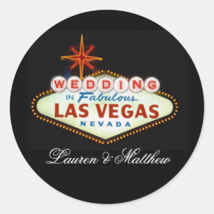 Adesivo Redondo Casamento em Las Vegas Fabulosa