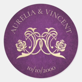 Adesivo Redondo Casamento Encantado do Castelo de Rosa